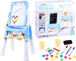 Dubbelzijdig magnetisch en krijt schildersezelbord voor kinderen – Blauw