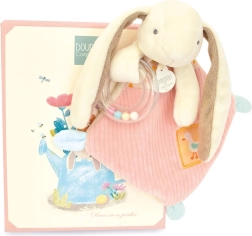 Cadeauset Roze konijntje Ciboulette met rammelaar