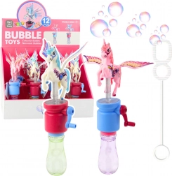 Zeepbellen Unicorn met bewegende vleugels 23 cm