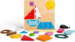 BIGJIGS TOYS houten rijgspel – geometrische vormen