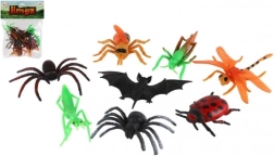 Set van 8 plastic insecten (7–12 cm) in een zakje