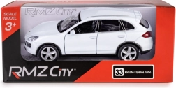 Metalen model RMZ City Porsche Cayenne 1:32 wit met pull-back aandrijving