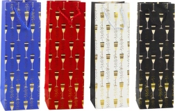 Cadeautas voor fles met glazenmotief 36 × 12 × 10 cm