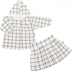 Meisjes 2-delige set met capuchon en ruitpatroon NEW BABY Cool Girls, wit