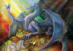 Puzzel Blauwe Draak met Schat 1000 stukjes MAGNOLIA