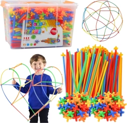 Constructieset rietjes STRAWS, 1000 delen in koffer