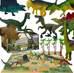 Set van 16 dinosaurusfiguren met speelmat en koffertje WOOPIE