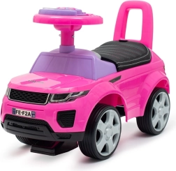 Loopauto Baby Mix Prime SUV roze met kunstlederen zadel