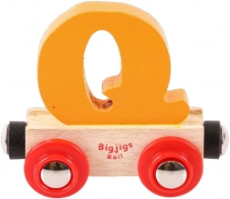 Houten wagon Bigjigs Rail met letter Q