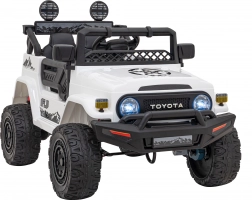 Elektrische kinderauto Toyota FJ Cruiser met afstandsbediening, 4x4, LED en EVA-wielen – Wit