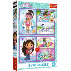 Puzzel Gabby’s magische huisje 2-in-1, 2×70 stukjes