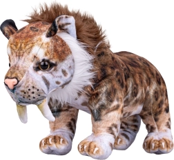Pluchen sabeltandtijger 40 cm – realistische staande knuffel