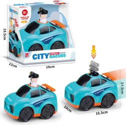 Politieauto met drukkend mechanisme