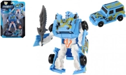 Transformerende auto naar robot 14 cm – blauw