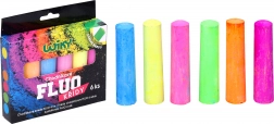 Fluorescerende stoepkrijtjes 6 stuks