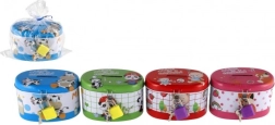 Kinder spaarpot ovaal blik met slot