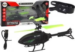 Handgestuurde helikopter met armband zwart-groen