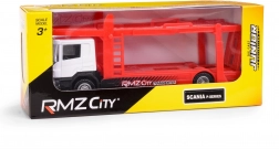 Model van SCANIA sleeptransport RMZ City 1:64 met oprijplaat