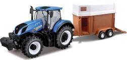 Bburago Boerderijtractor New Holland met Paardentrailer