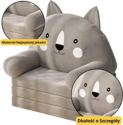 Uitschuifbare kinderfauteuil Kat Grijs 3‑niveau