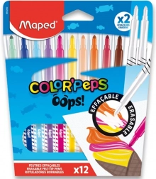 Fixy MAPED Color’Peps Oops 12 kleuren + 2 wissers