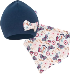 Baby mutsje en halsdoek NEW BABY Missy blauw (18–24 maanden)