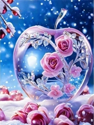 Diamantenmozaïek - glazen appel