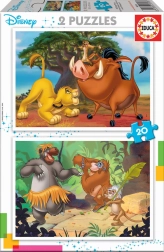 Puzzel De Leeuwenkoning en Jungle Book 2x20 stukjes