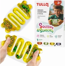 Sensorische knijpbal met vloeistof geel