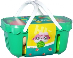 Mand met snijbaar fruit en groenten