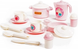 Roze keukenset voor twee personen