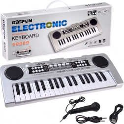 Mini-toetsen 37 toetsen met zangmicrofoon – zilver