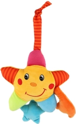 Pluchen sterretje met trek-muziekdoosje 18 × 18 cm, hangspeeltje 3m+