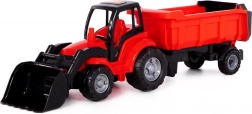 Tractor met voorlader en kiepaanhanger