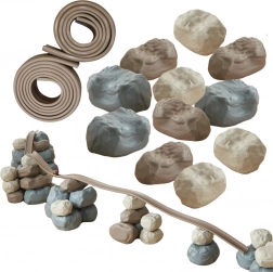 Elastische baan met rubberen bouwstenen 42 stuks