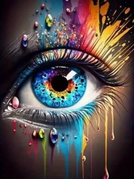 diamantschilderen kleurrijk oog 30 × 40 cm