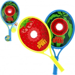 Beachrackets met fruitmotief – kinderset