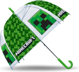 Transparante handmatige paraplu MINECRAFT groen