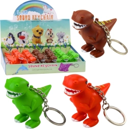 Sleutelhanger dinosaurus met LED-licht en geluid