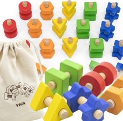 VIGA Kleurrijke vormen en schroeven voor kinderen