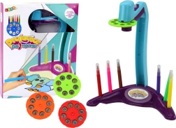 Projector om te tekenen met 3 verwisselbare schijven en stiften, paars