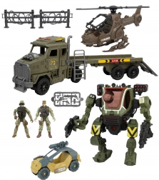 Robotische mecha-set met trekker en helikopter 60 cm met licht- en geluidseffecten