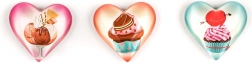 Magneten Hearts – set van 3 decoratieve koelkastmagneten