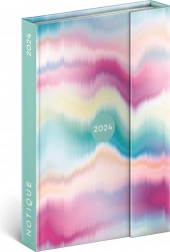 Wekelijkse magnetische agenda 2024 batikmotief, 11 × 16 cm