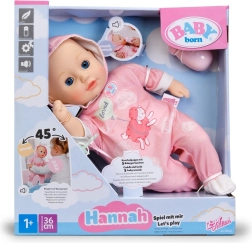 Baby Born Hannah – kom spelen, pop 36 cm met flesje en speen