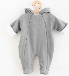 Baby-winteroverall met capuchon NEW BABY Frosty, grijs, maat 62 (3–6 maanden)
