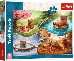 Puzzel 300 stukjes – vier seizoenen met capibara’s