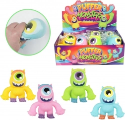 Rubberen antistress-monstertje 11 cm – knijpspeeltje, mix kleuren