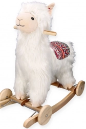 Schommelende alpaca met wieltjes