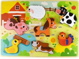 Houten Montessori inlegpuzzel boerderij TOOKY TOY